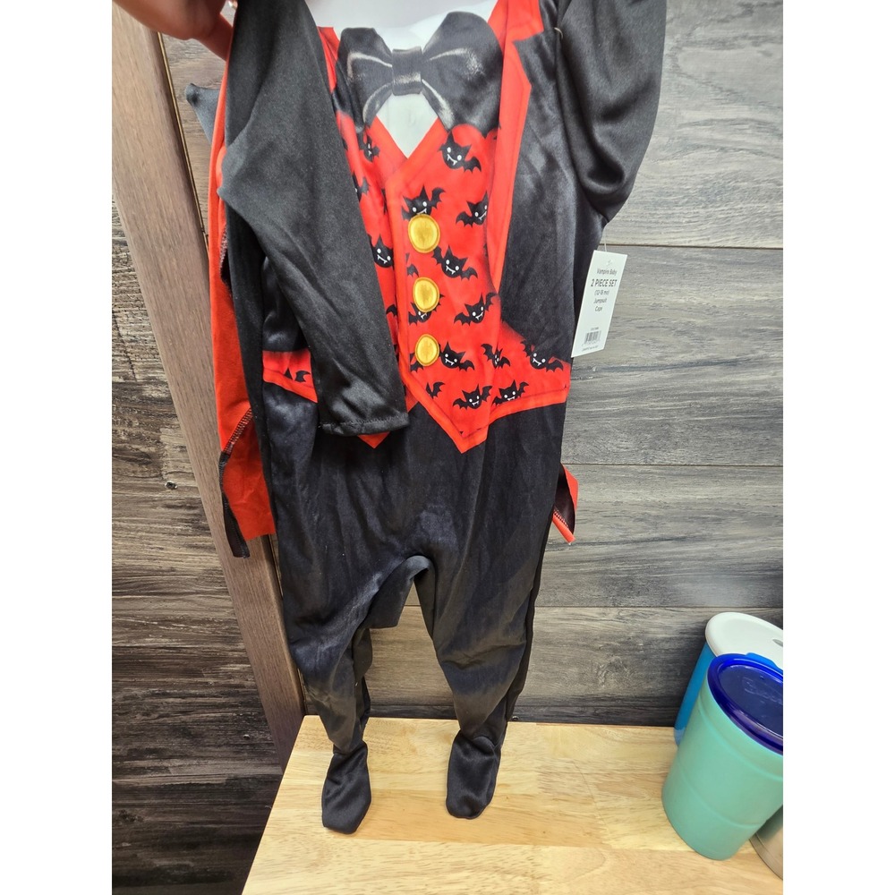 Way to Celebrate Vampire Baby Costume 12-18 Months Jumpsuit Cape 2pc Set NEW